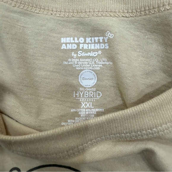 NWT Hello Kitty and Friends Beige Cotton T-Shirt Size XXL - Picture 4 of 4